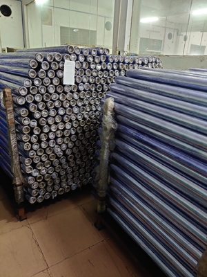 40kg Plastic PVC Printed Film Stretch 42PHR Blue Non Sticky For Packing